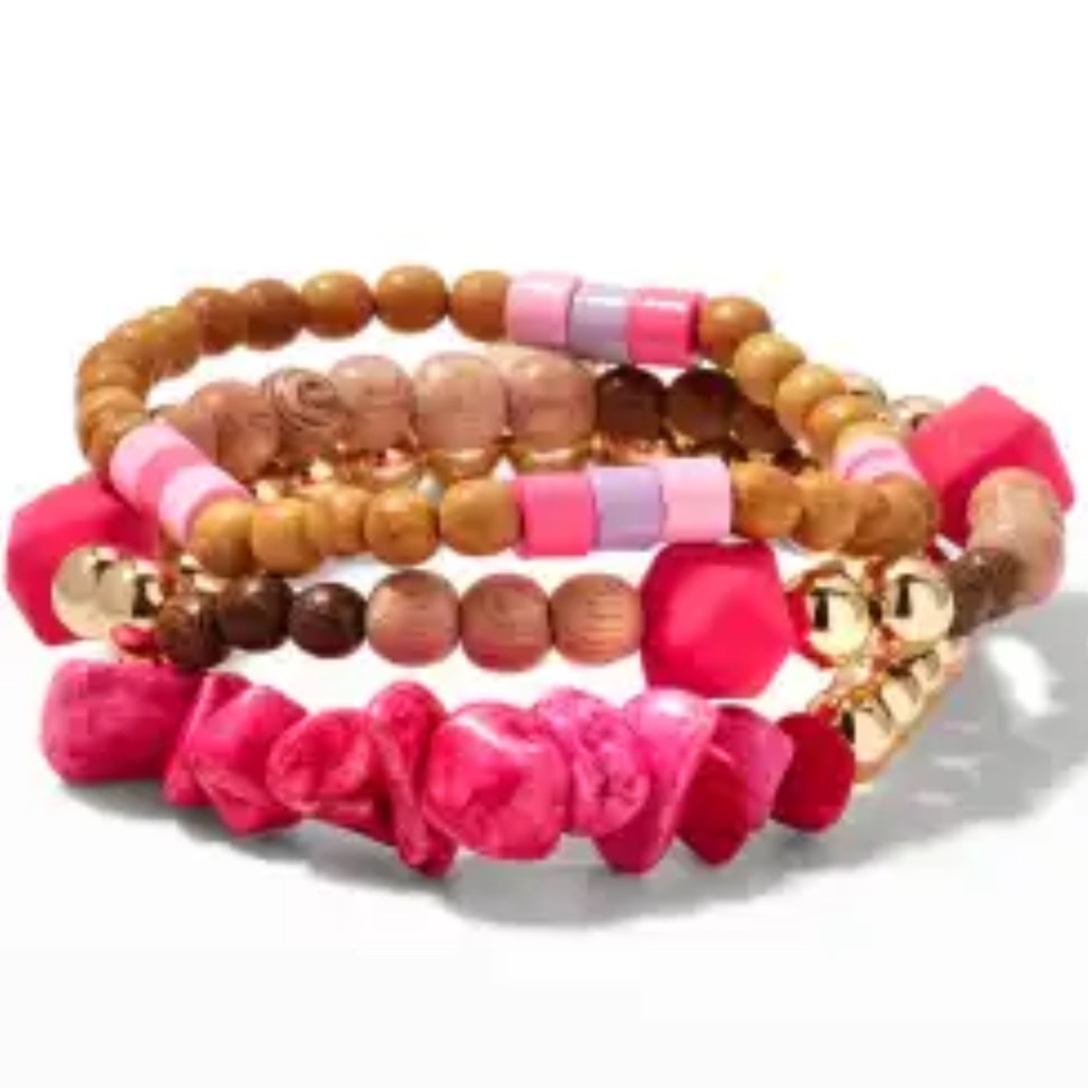 Dannijo - Set of Three Taffy Mixed-Bead Bracelets